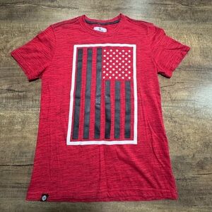 Akademiks Kids Boys Heathered Red American Flag Tee‎ Shirt Size Large (14-16)